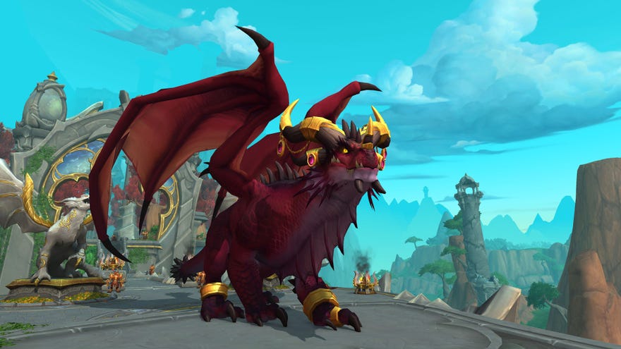 A dragon from World of Warcraft's latest expansion Dragonflight.