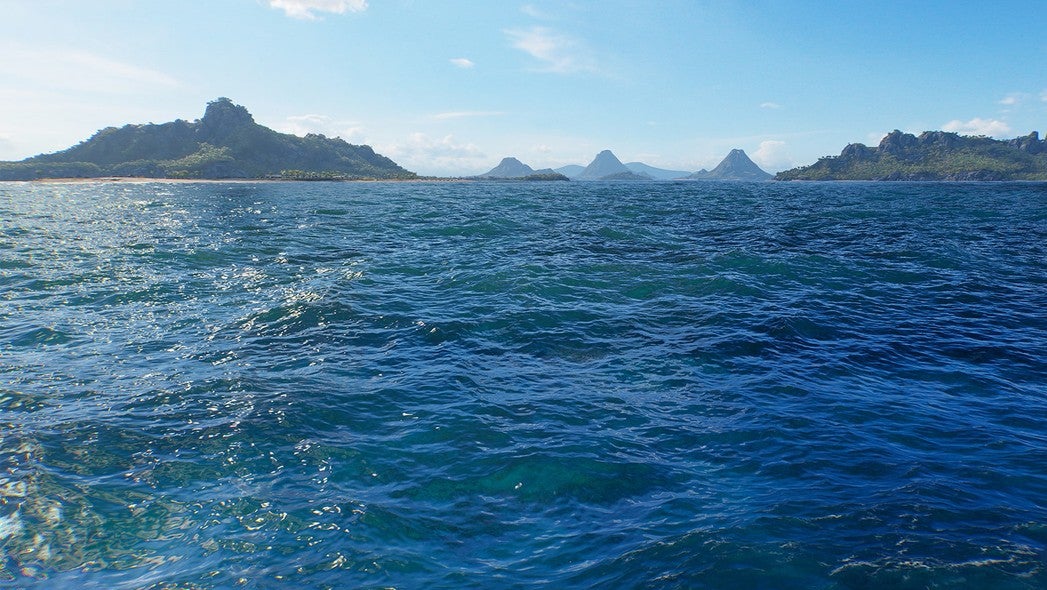 Fancy new water in a World of Warships screenshot.