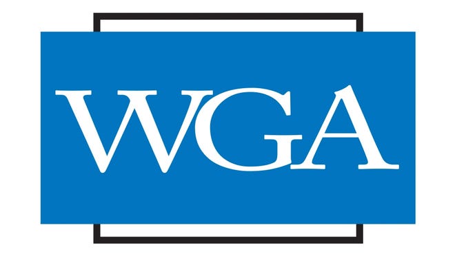 Blue Writers Guild of America logo on a white background