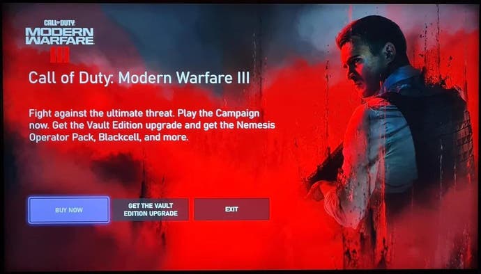 Anunț Xbox pe ecran complet pentru Call of Duty Modern Warfare 3