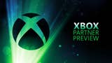 Promotional artwork for the Xbox Partner Preview event featuring the Xbox logo illuminated by a beam of green light from below.