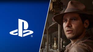 Indiana Jones opposite a PlayStation logo.
