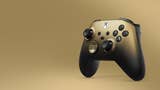 Shot of the Xbox wireless controller - Gold Shadow special edition on a gold backdrop