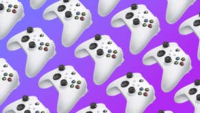 xbox wireless controller tiled on an a gradient background