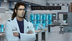 A scientist with a gnarly mullet looks sceptically at the camera in Xenonauts 2