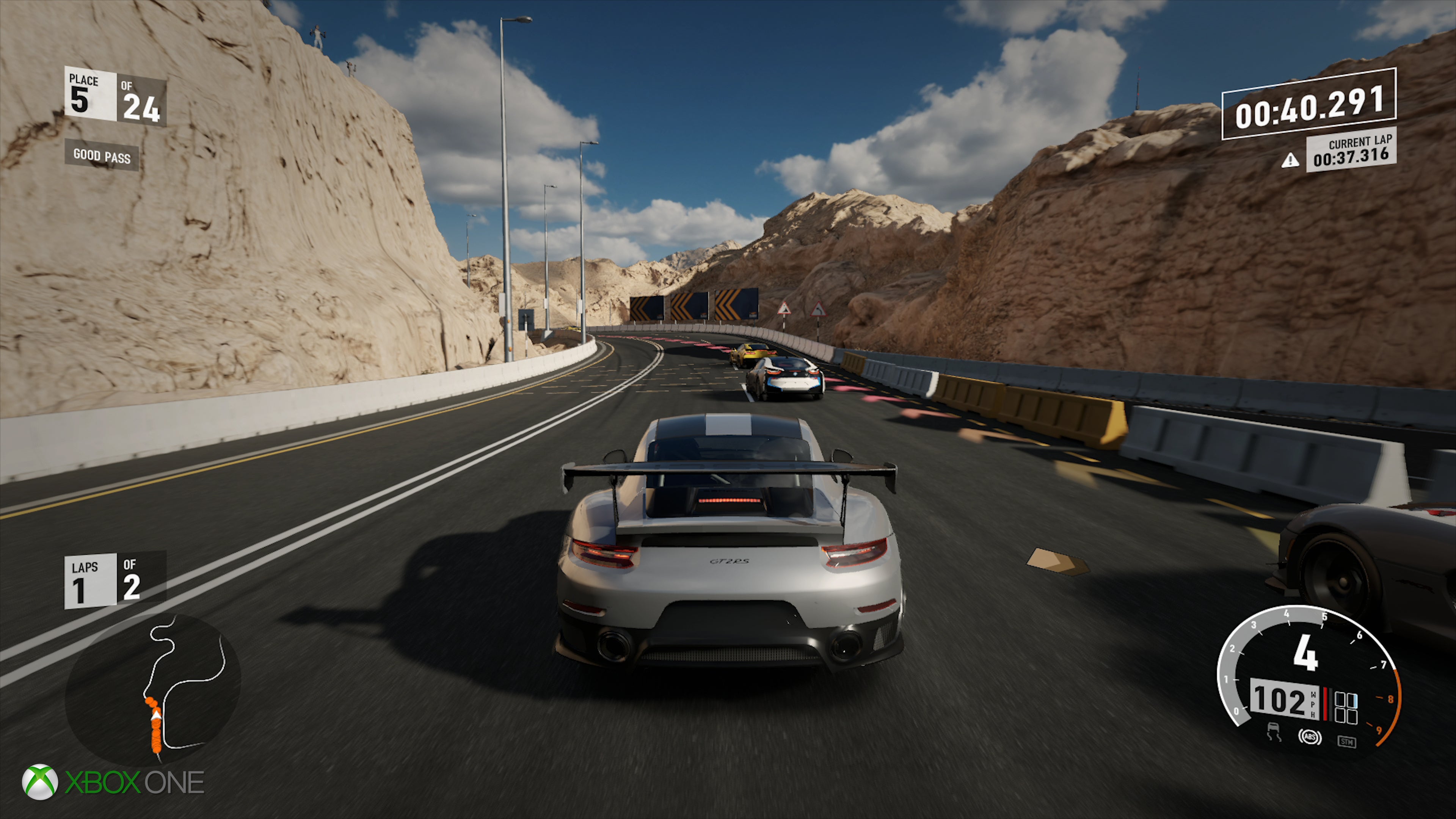 How does Forza 7 improve on Xbox One X over base hardware