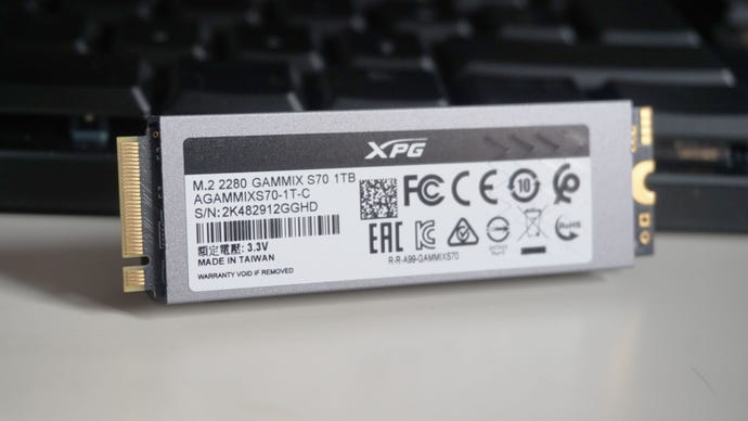 A photo of the back of the Adata XPG Gammix S70 SSD