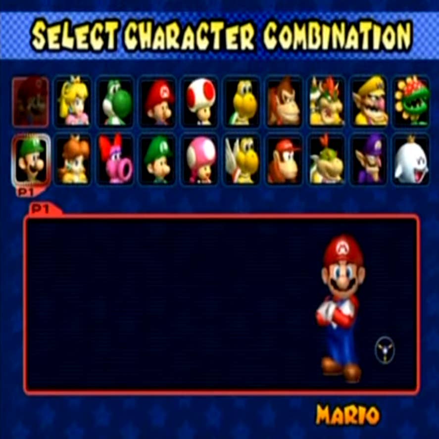 mario kart 64 character select
