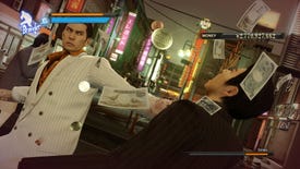 Kiryu fighting in a Yakuza 0 screenshot.