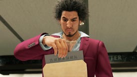 Ichiban hesitantly pulls his exam results out of an envelope in Yakuza: Like A Dragon.