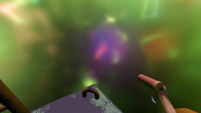 A screenshot of Yedoma Globula, a first-person spelunking game about exploring an infinite fractal world made of smooth globes.