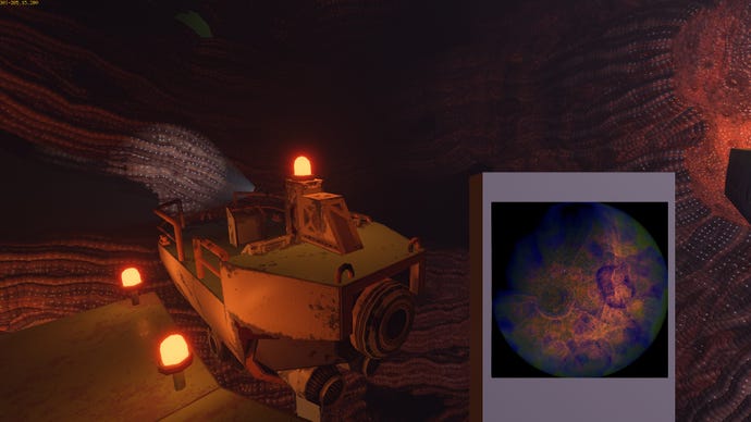 A screenshot of Yedoma Globula, a first-person spelunking game about exploring an infinite fractal world made of smooth globes.
