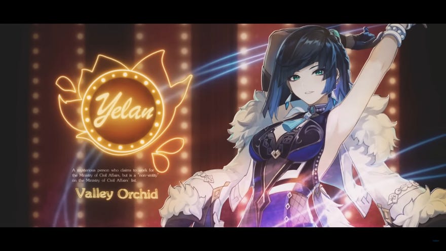 Yelan from Genshin Impact appears in her Character Demo.