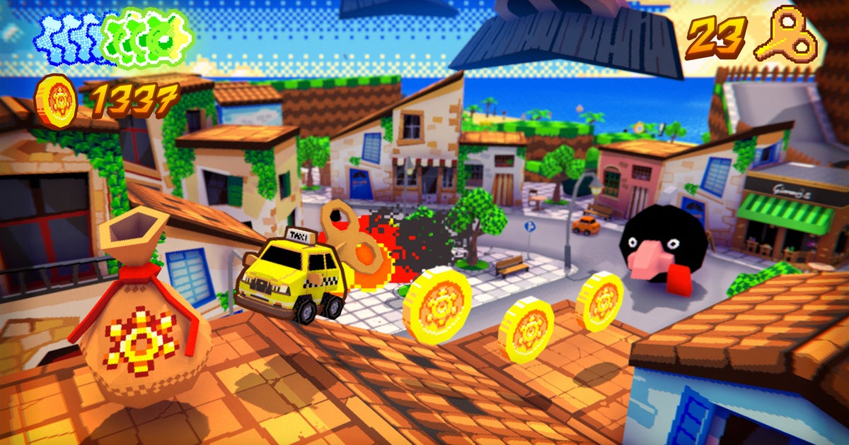 Yellow Taxi Goes Vroom is an N64-style platform collectathon with no jump button
