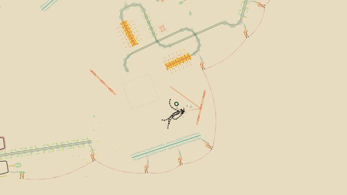 A screenshot of a snake angling themselves off a red platform in Ynglet