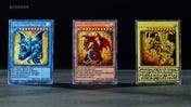 Stainless steel version of Yu-Gi-Oh!'s three Egyptian God cards