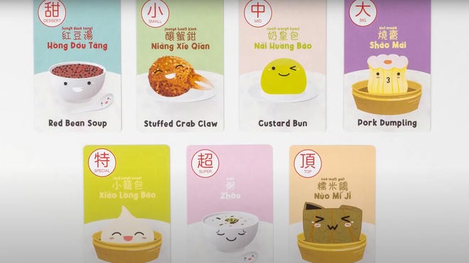 An image of some cards from the Yum Cha board game
