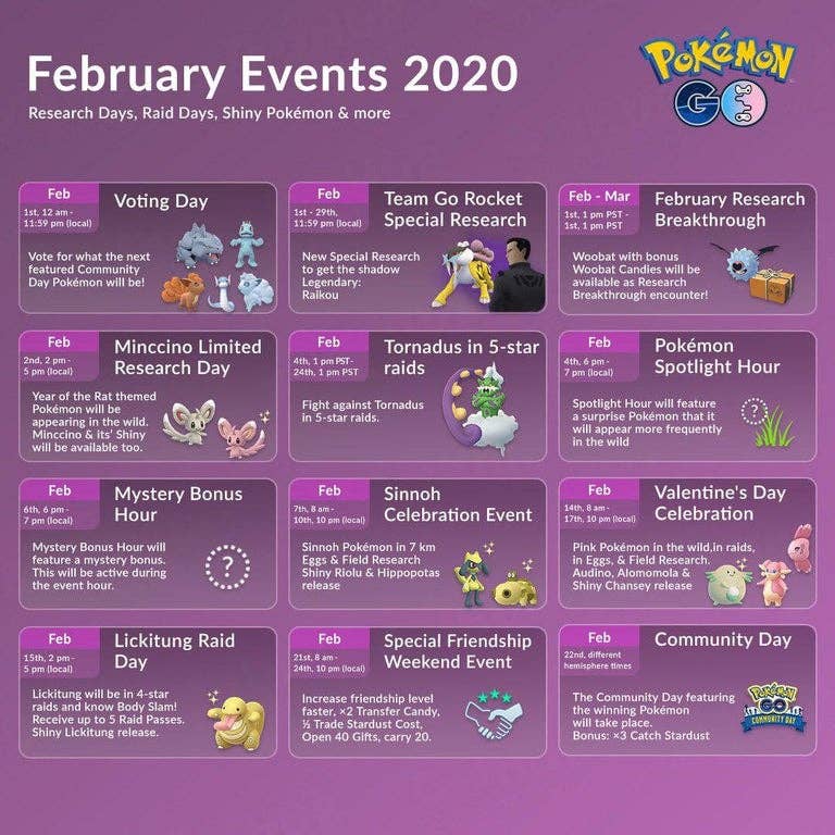 Pokémon Go's February event line-up makes for its busiest month ever