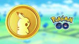 笔辞办é尘辞苍 Go's in-game PokéCoin design, a gold coin featuring Pikachu.