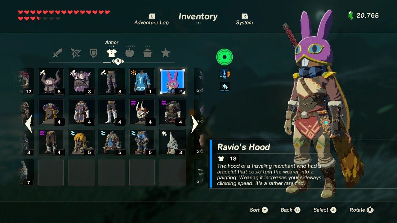Zelda Breath of the Wild Treasure Merchant’s Hood How to get Ravio’s