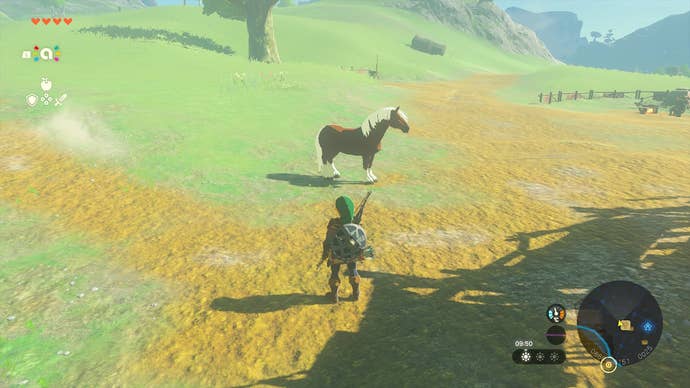 Link stands next to Epona, one of the best horses in The Legend of Zelda: Tears of the Kingdom