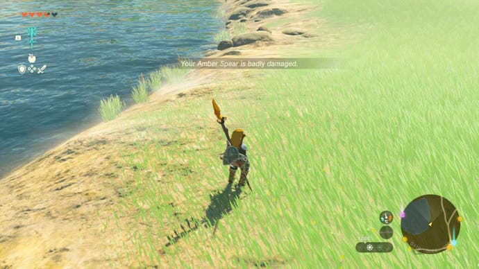 zelda totk amber spear low durability screen warning