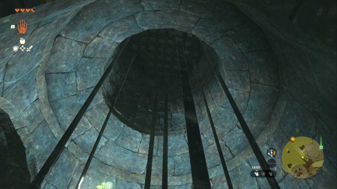 Zelda Totk Ancient Zora Waterworks Pipe Four Wasser, die durch die Decke austritt