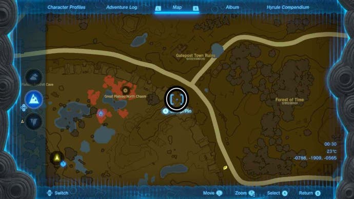 Zelda Totk -Anruf von den Tiefenanfangsort an den Tiefenanfangsort