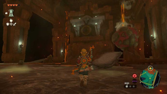 zelda totk fire temple padlock gong four location