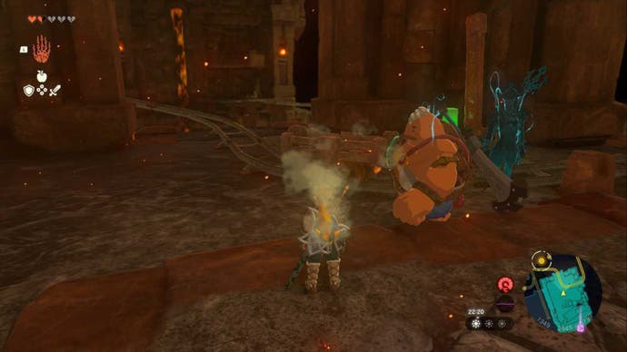 zelda totk fire temple padlock two cart train start location