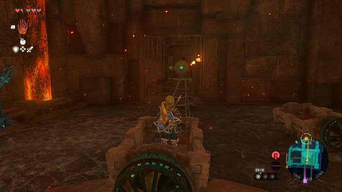 zelda totk fire temple padlock two track target location