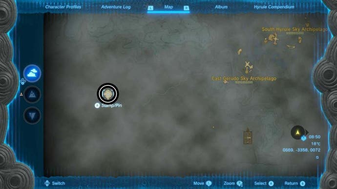 Zelda Totk Gerudo Sky Island Sages wird den Standort abbilden