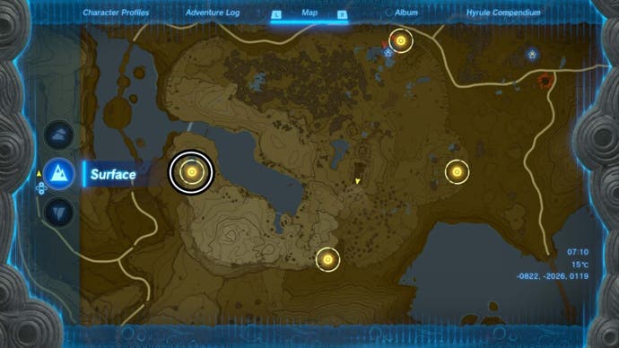 Zelda Totk Great Plateau West Chasm Map Standort