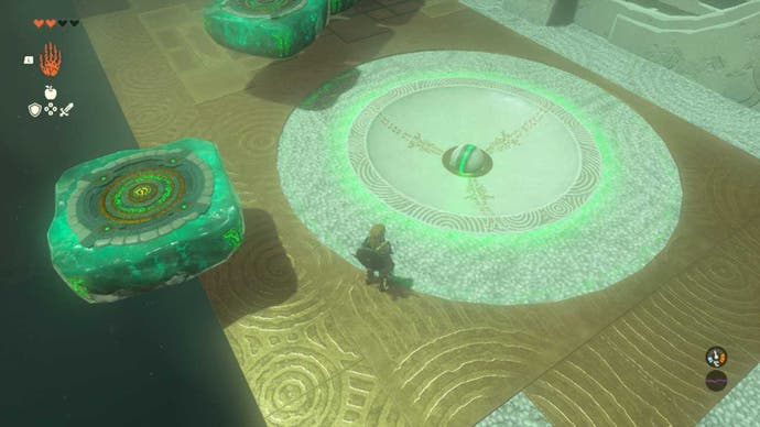 zelda totk ihen-a shrine ball in pit hole