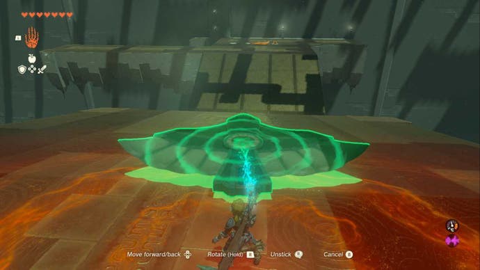 zelda totk jirutagumac shrine link placing down wing cart