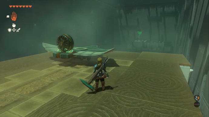 Zelda Totk Jirutagumac Shrine Fling Fan -Karren aus dem Ende des Schreins