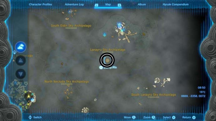 Zelda Totk Lanayru Sky Archipel Sages Sages wird Ort abbilden