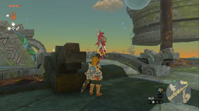 link zelda totk and sidon at the beginning of source island