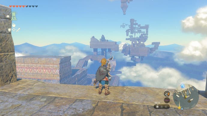 zelda totk link looking at first chunk of rising island chain