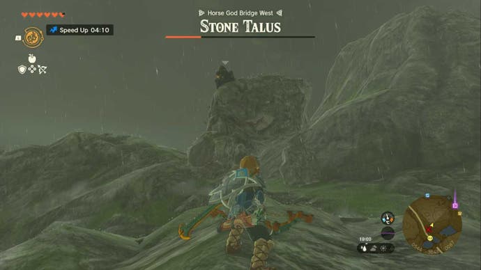 zelda totk link looking up at stone talus