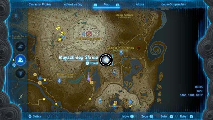 zelda totk mayachideg shrine map location