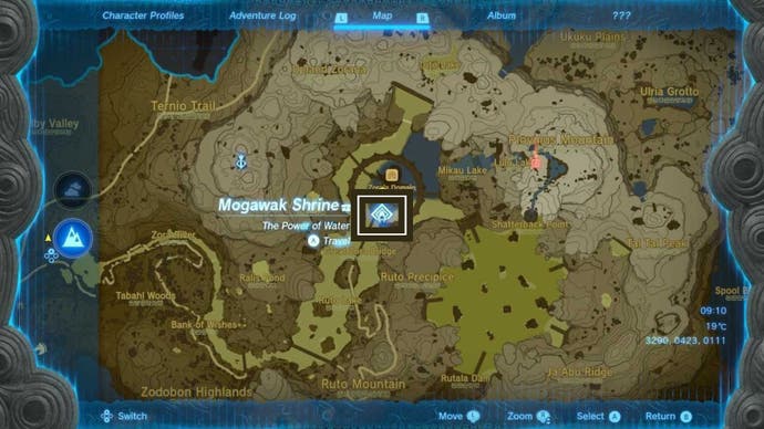 zelda totk mogawak shrine map location