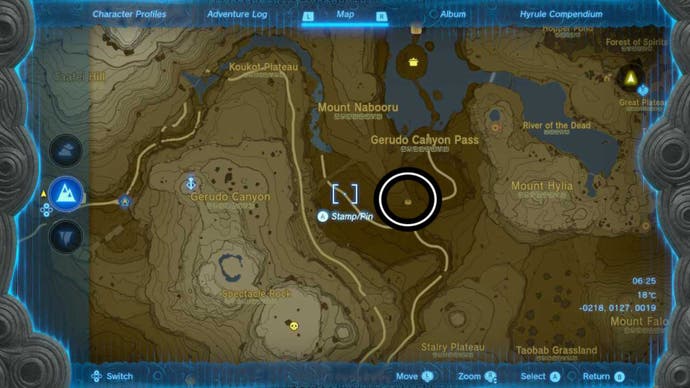 zelda totk mount nabooru well map location
