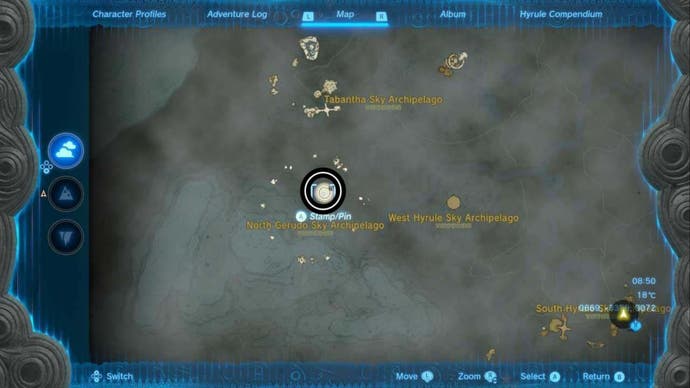 Zelda Totk Starview Island Sages wird Standort abbilden