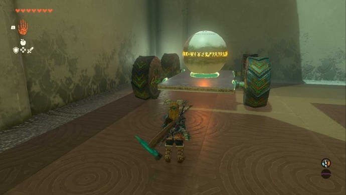 zelda totk tukarok shrine lava vehicle with orb on top