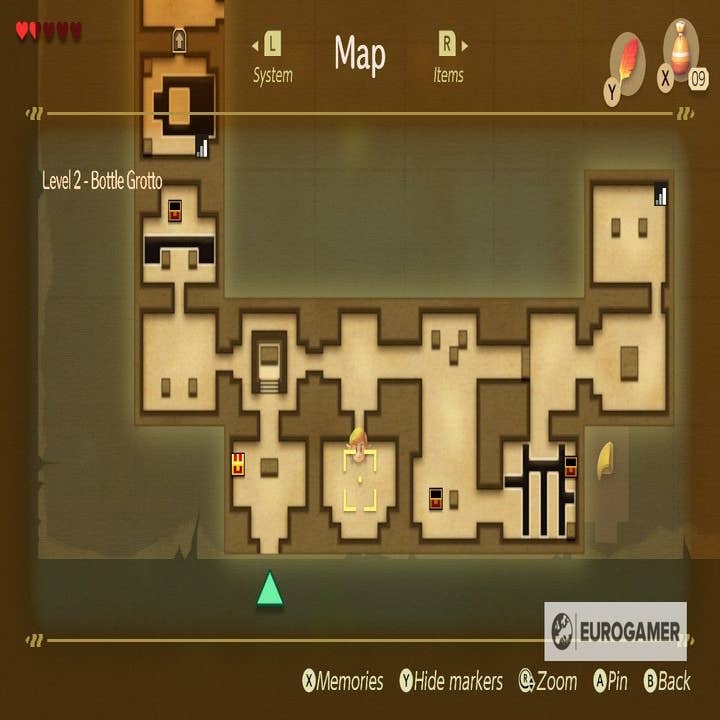 Zelda Link's Awakening (Switch): 100% Walkthrough Part 4 - Bottle Grotto  (Dungeon Level 2) 