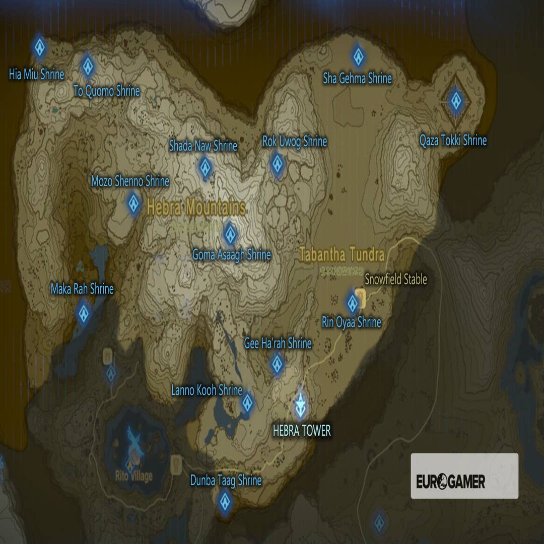 Zelda: Breath of the Wild shrine maps and locations