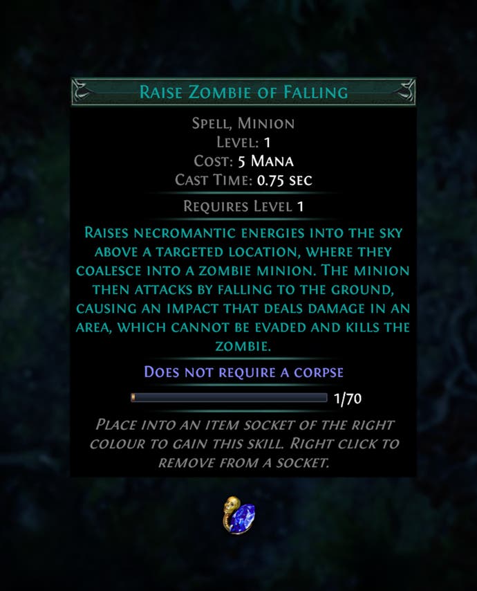 A text box from Path of Exile 1 showing the ability 