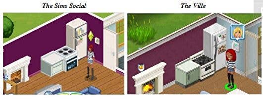 Comparison of The Sims Social and The Ville from a lawsuit